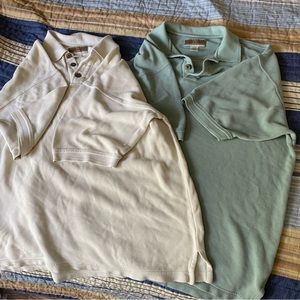 Set of 2 silk blen polo style shirts